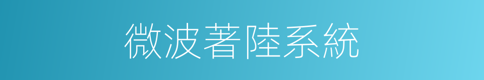 微波著陸系統的同義詞