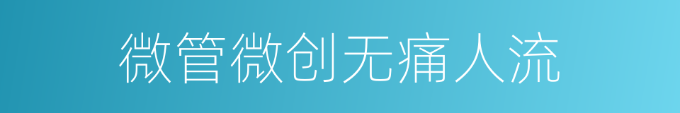 微管微创无痛人流的同义词