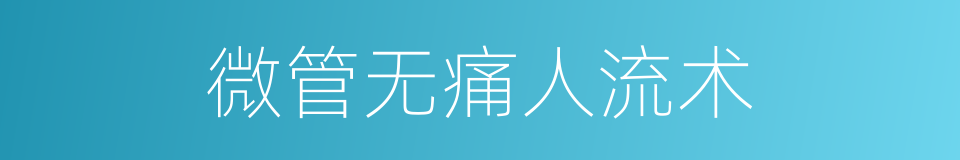 微管无痛人流术的同义词