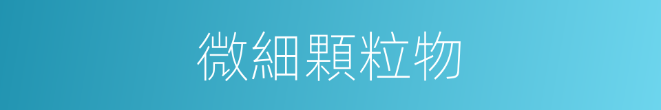 微細顆粒物的同義詞