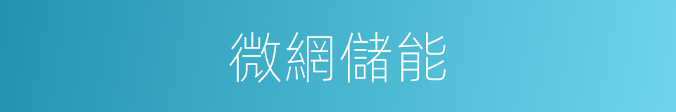 微網儲能的同義詞