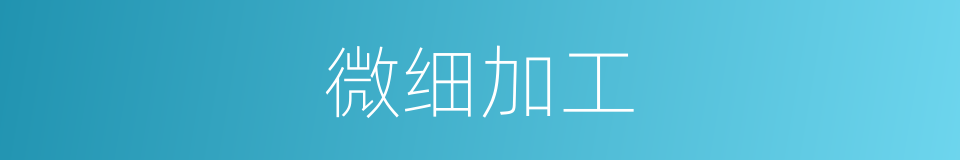 微细加工的同义词