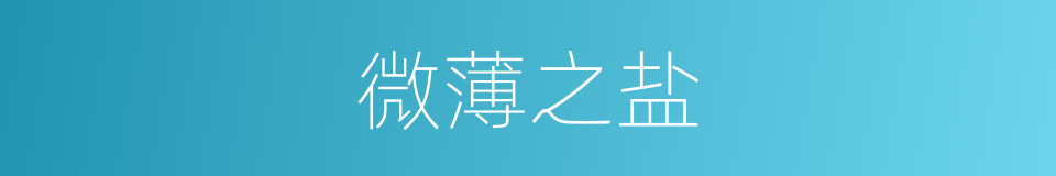 微薄之盐的同义词