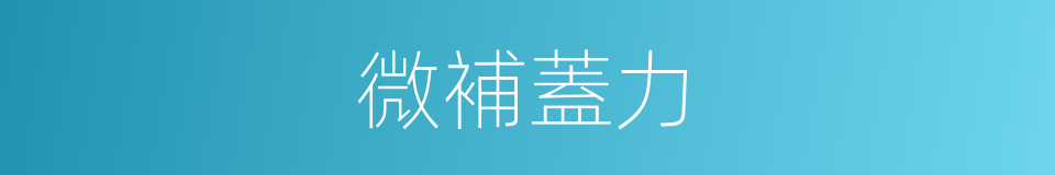 微補蓋力的同義詞