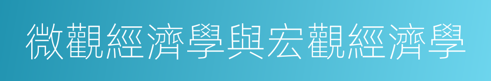 微觀經濟學與宏觀經濟學的同義詞