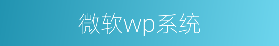 微软wp系统的同义词