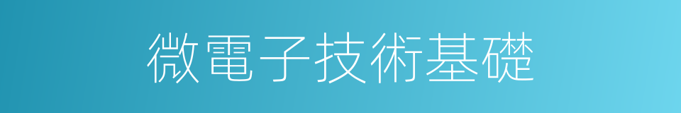 微電子技術基礎的同義詞