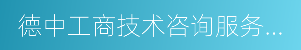 德中工商技术咨询服务有限公司的同义词