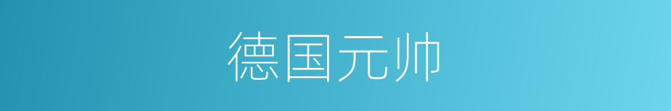 德国元帅的同义词