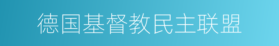 德国基督教民主联盟的同义词