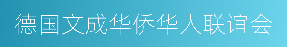 德国文成华侨华人联谊会的同义词