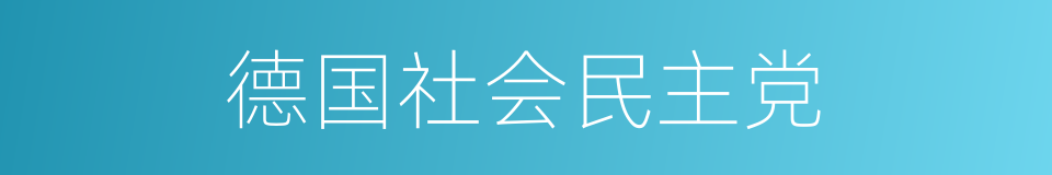 德国社会民主党的同义词
