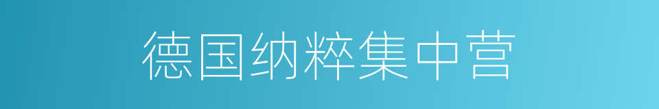 德国纳粹集中营的同义词