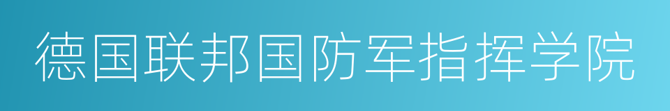 德国联邦国防军指挥学院的同义词