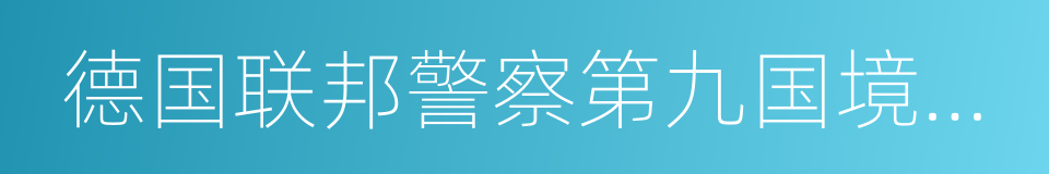 德国联邦警察第九国境守备队的同义词