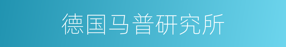 德国马普研究所的同义词