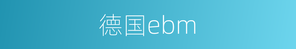 德国ebm的同义词