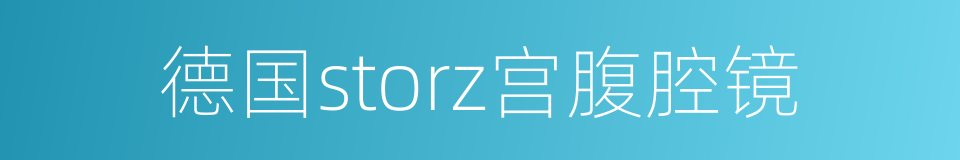 德国storz宫腹腔镜的同义词