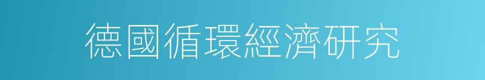 德國循環經濟研究的同義詞
