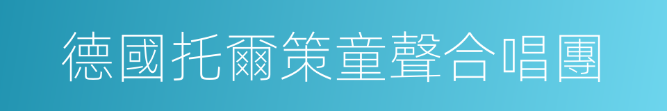 德國托爾策童聲合唱團的同義詞