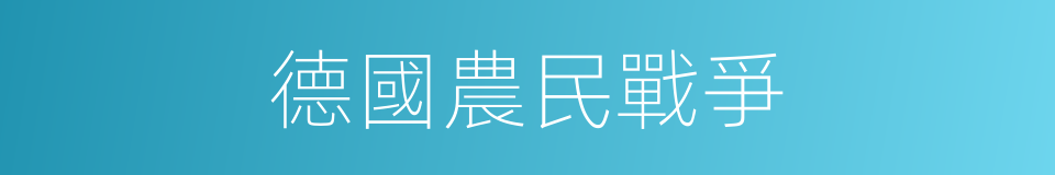 德國農民戰爭的意思