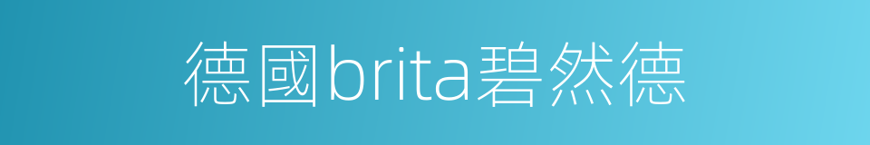 德國brita碧然德的同義詞