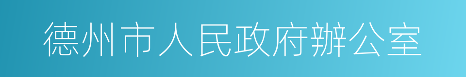 德州市人民政府辦公室的同義詞