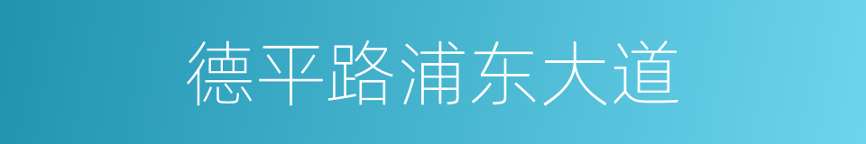 德平路浦东大道的同义词