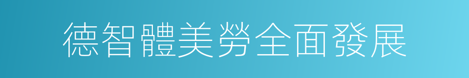 德智體美勞全面發展的同義詞