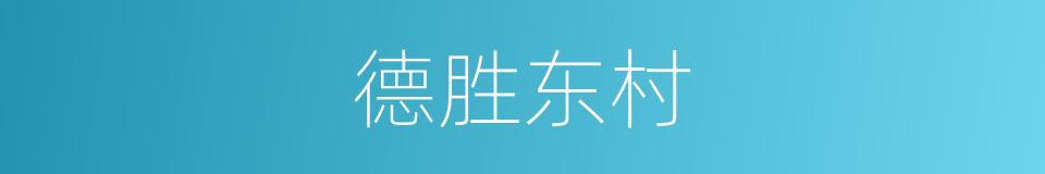 德胜东村的同义词