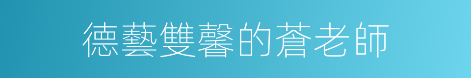 德藝雙馨的蒼老師的同義詞