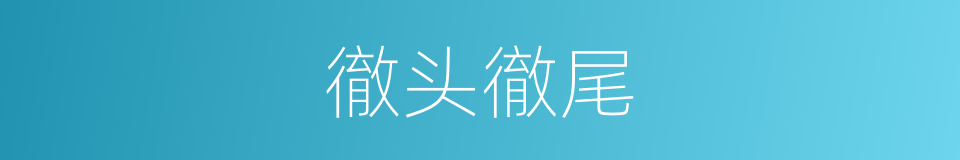 徹头徹尾的意思