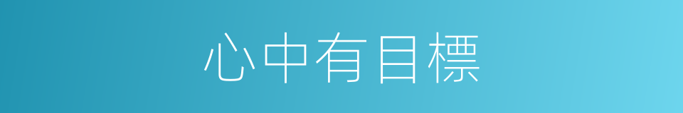 心中有目標的同義詞