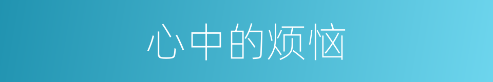 心中的烦恼的同义词