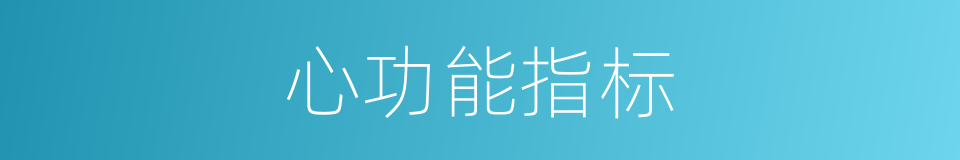 心功能指标的同义词