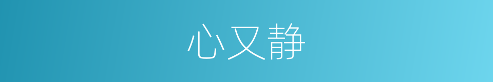 心又静的同义词