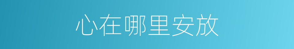 心在哪里安放的同义词