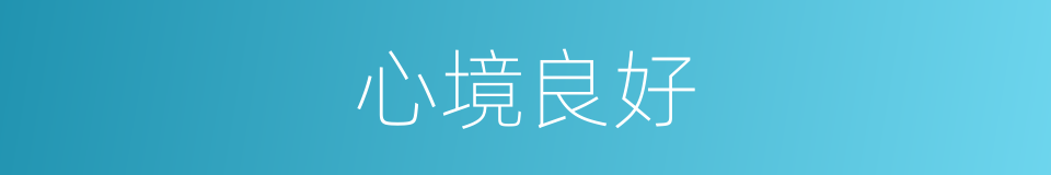 心境良好的同义词
