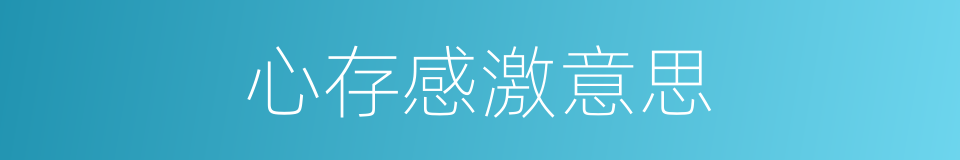 心存感激意思的同义词
