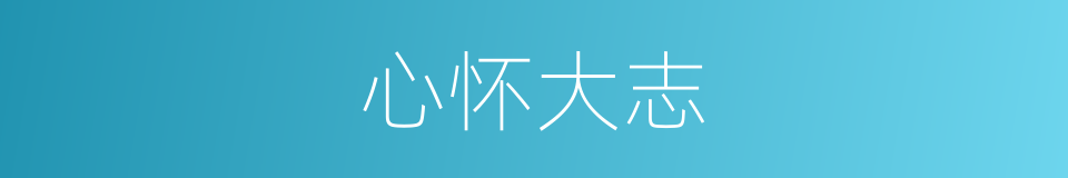 心怀大志的意思