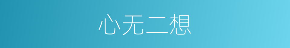 心无二想的意思