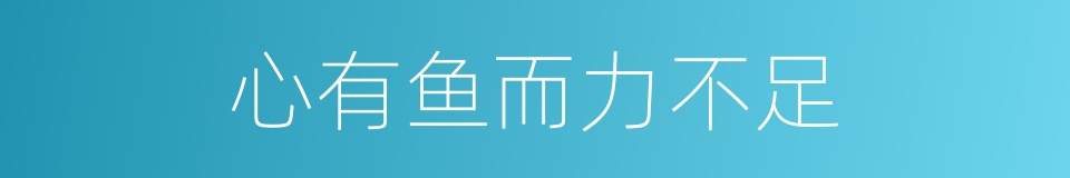 心有鱼而力不足的同义词