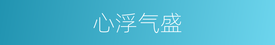 心浮气盛的意思