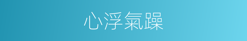 心浮氣躁的意思