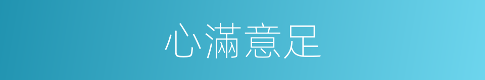 心滿意足的意思