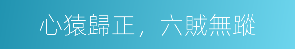 心猿歸正，六賊無蹤的同義詞