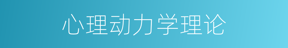 心理动力学理论的同义词