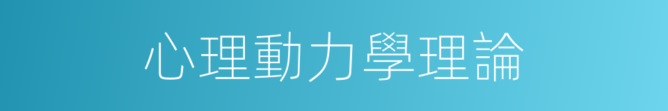 心理動力學理論的同義詞