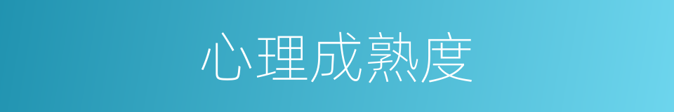 心理成熟度的同义词