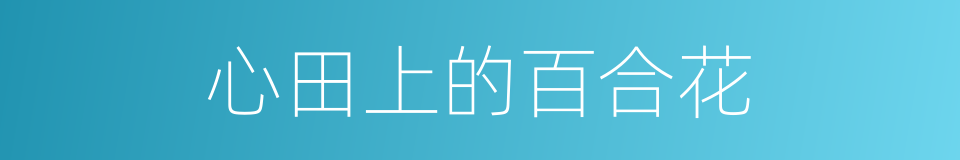 心田上的百合花的同义词